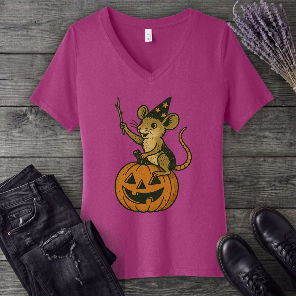 Mouse Witch V-Neck T-Shirt