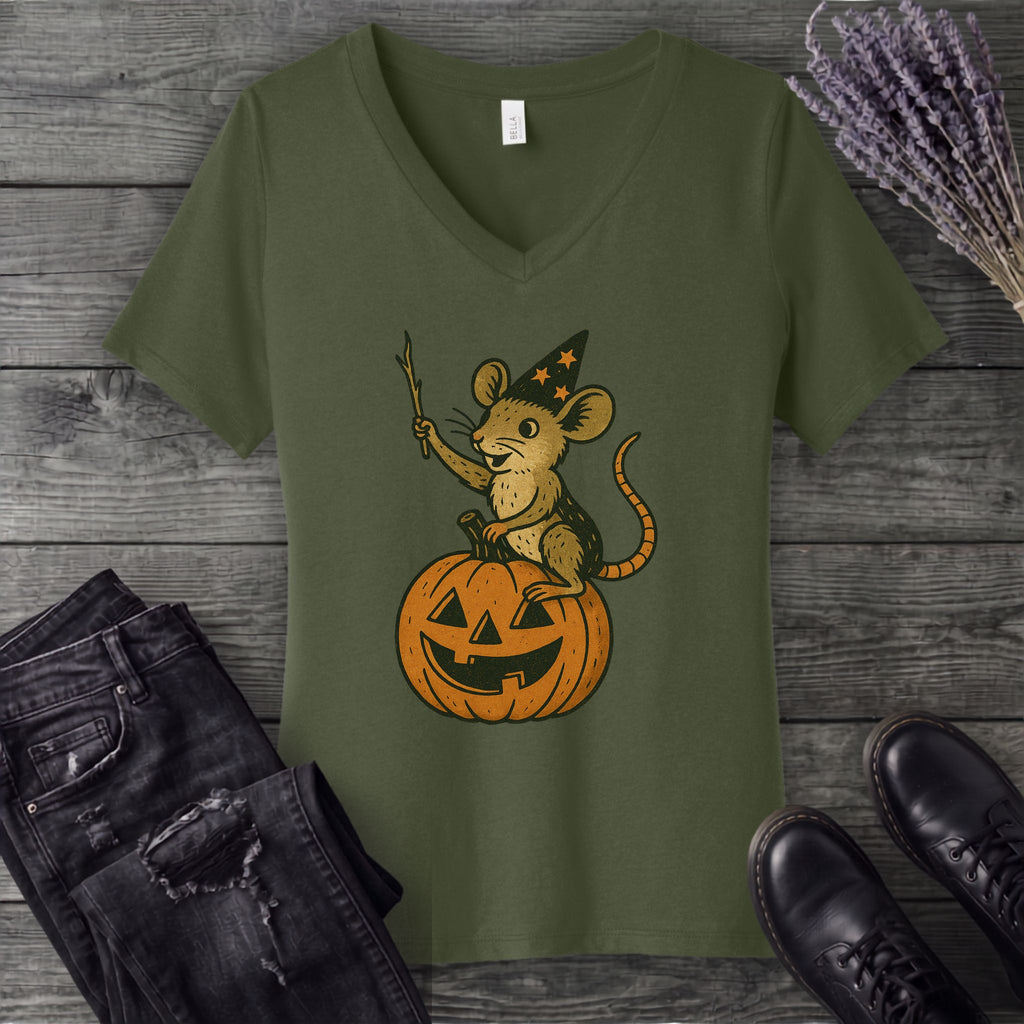 Mouse Witch V-Neck T-Shirt