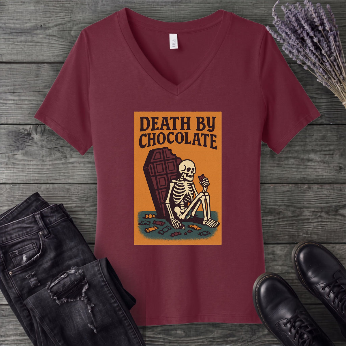 Death By Chocolate V-Neck T-Shirt