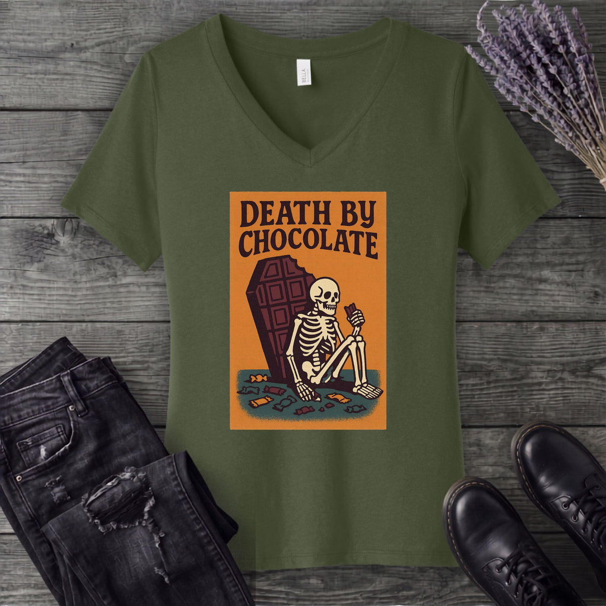 Death By Chocolate V-Neck T-Shirt