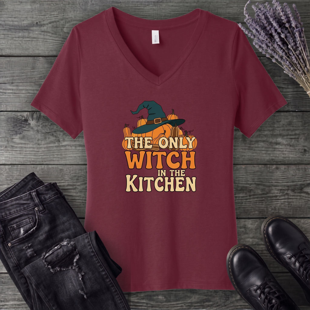 The Only Witch In The Kitchen V-Neck T-Shirt