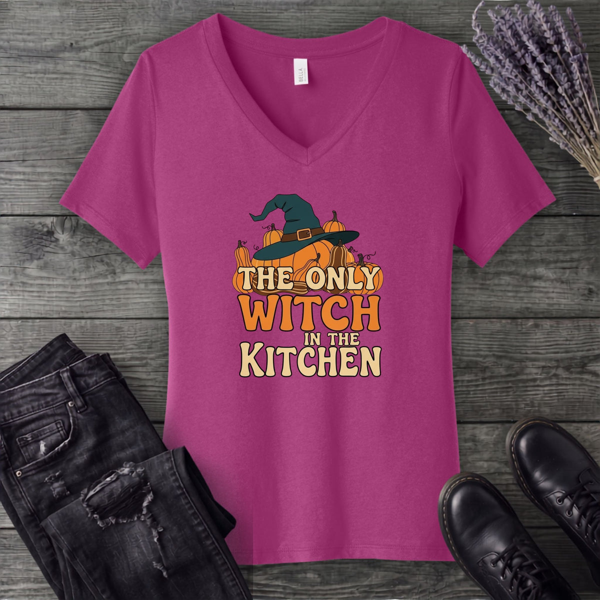 The Only Witch In The Kitchen V-Neck T-Shirt
