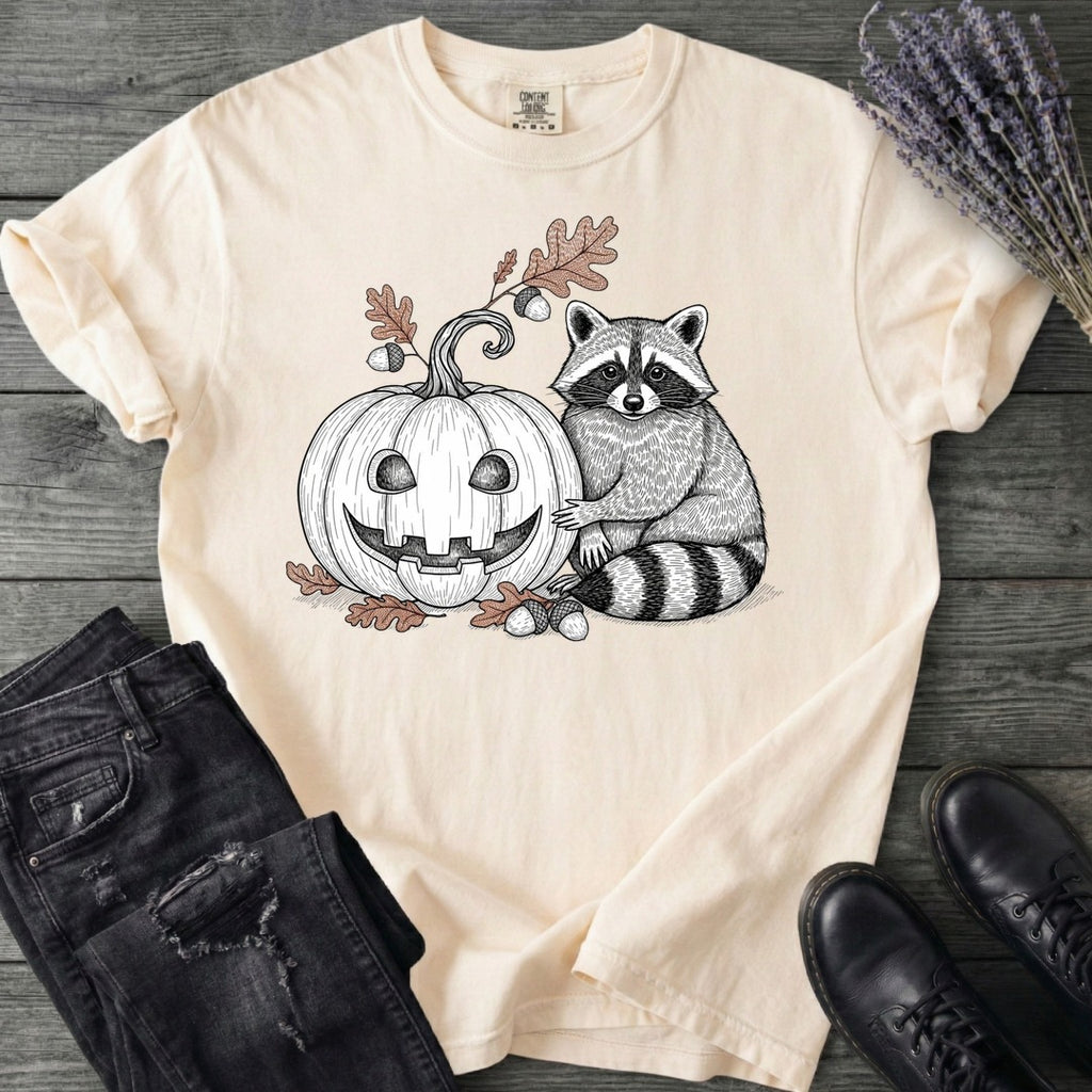 Raccoon And Pumpkin T-Shirt