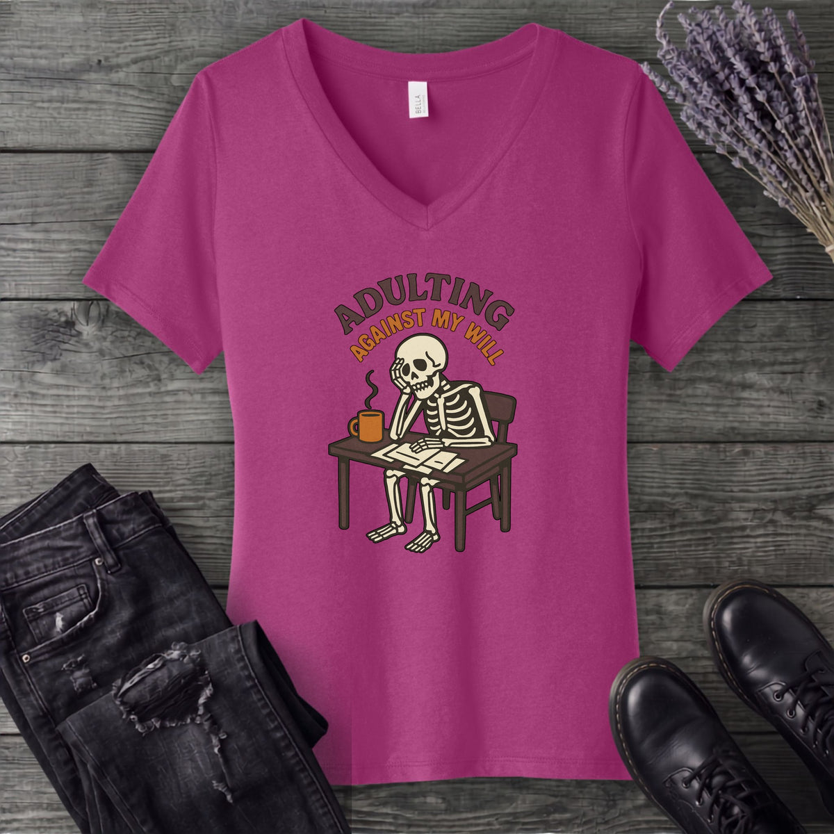 Adulting Against My Will V-Neck T-Shirt