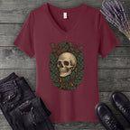 Skull And Moths V-Neck T-Shirt
