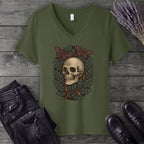 Skull And Moths V-Neck T-Shirt