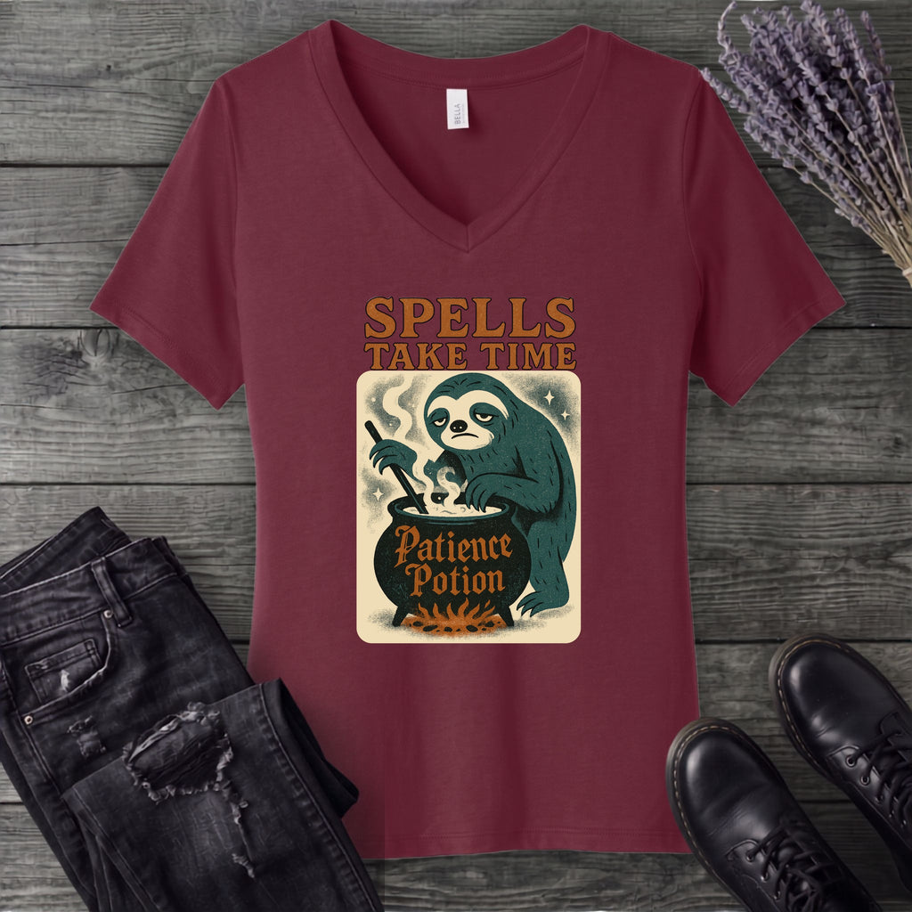 Spells Take Time V-Neck T-Shirt