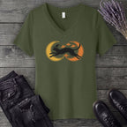 Witch Cat Celestial Ufo V-Neck T-Shirt