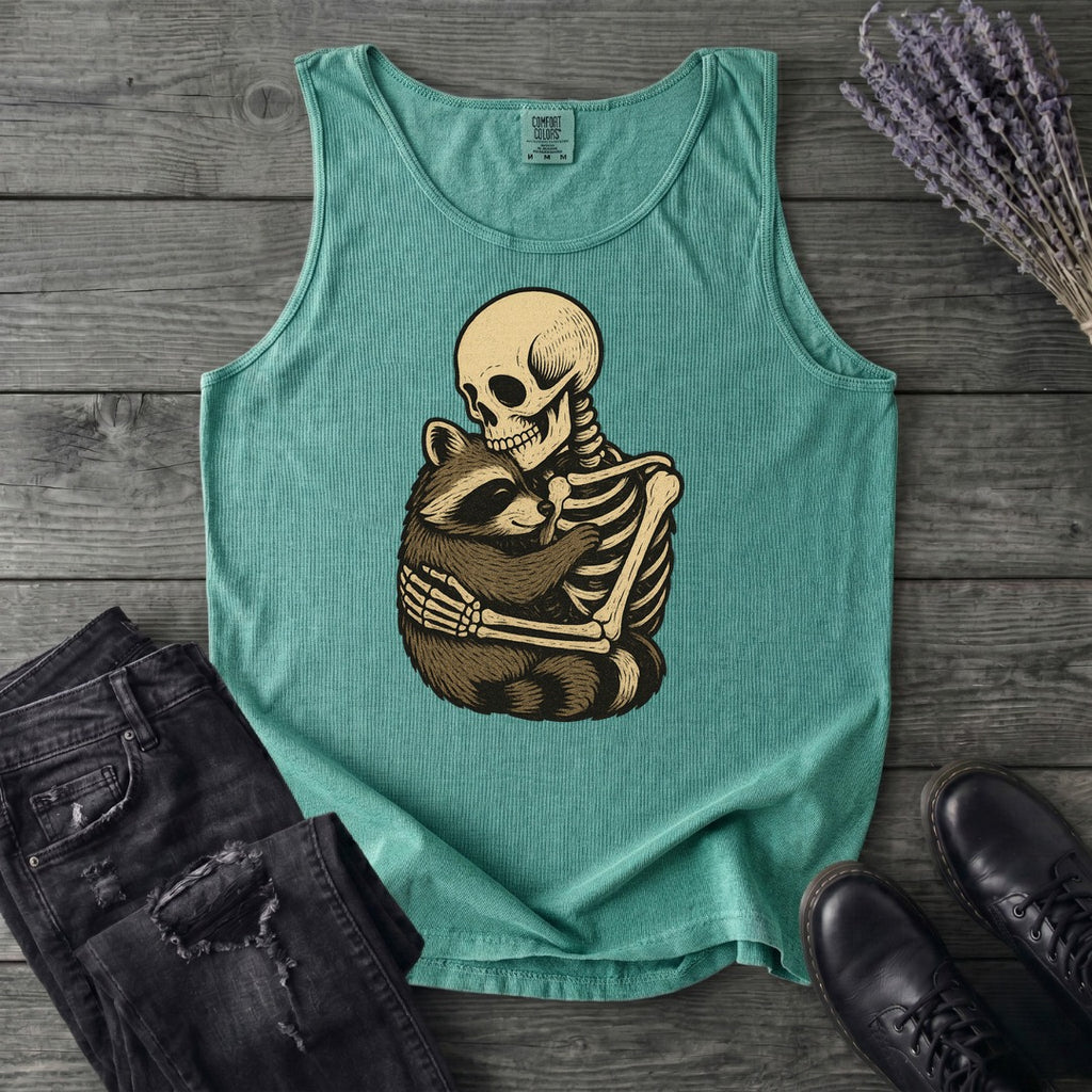 Skeleton Raccoon Hug Tank Top