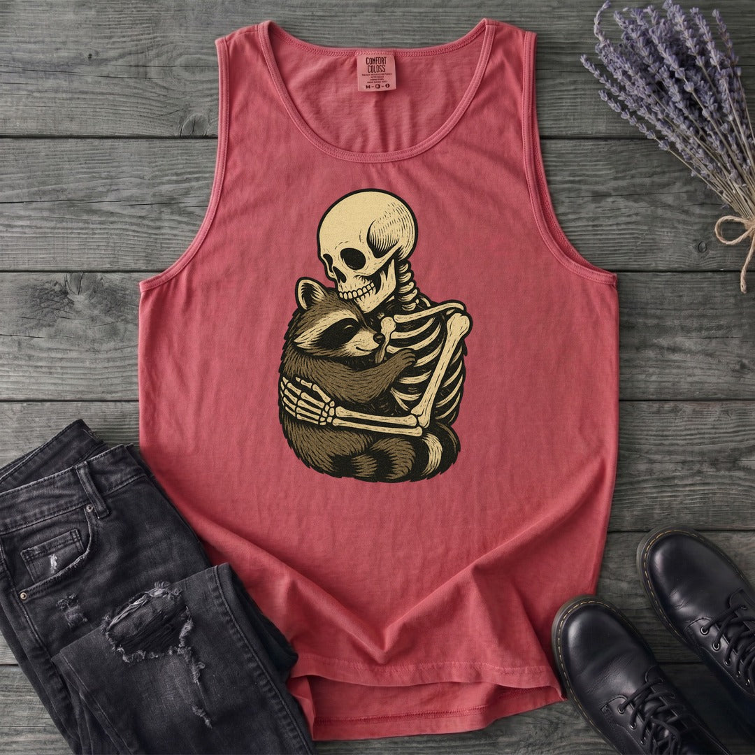 Skeleton Raccoon Hug Tank Top