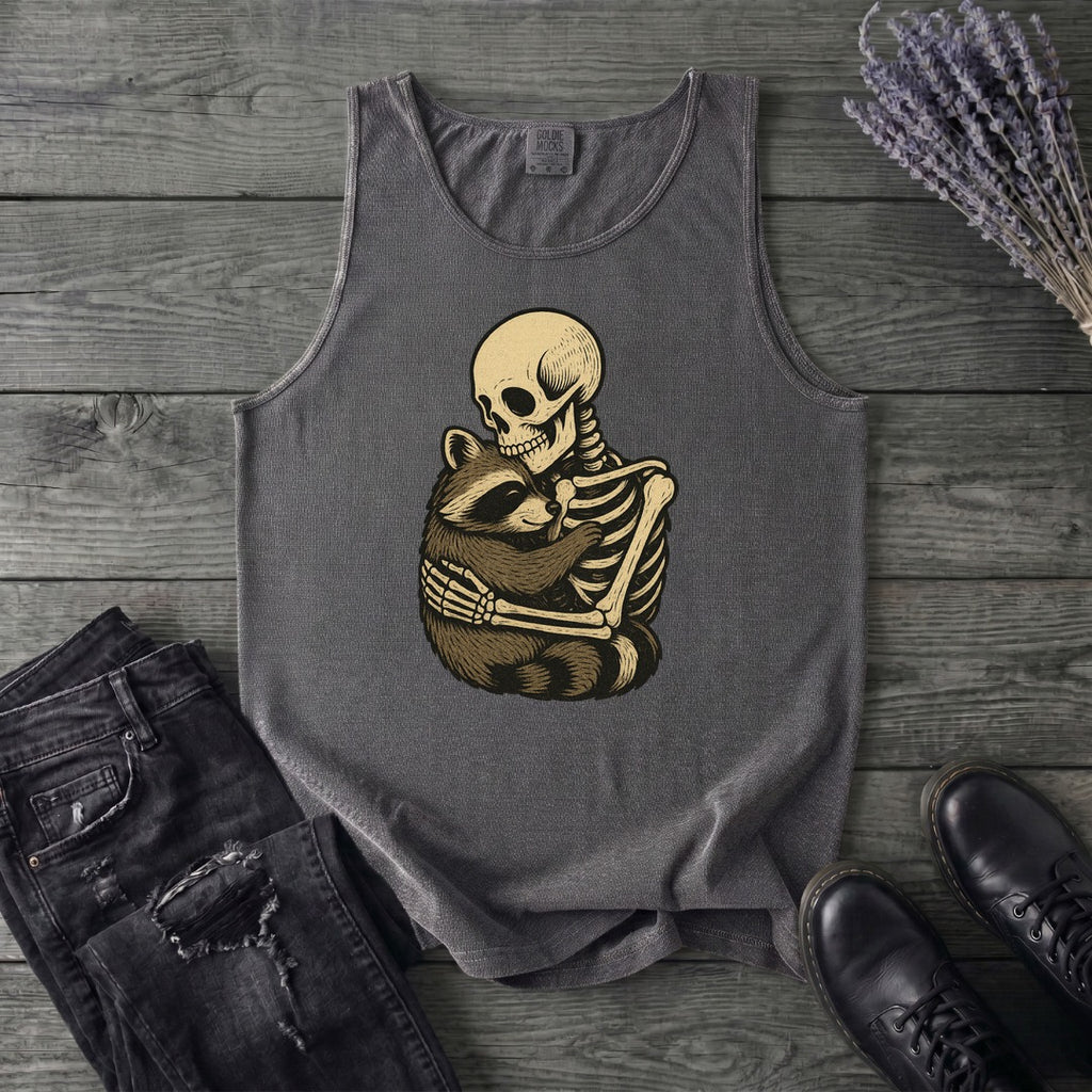 Skeleton Raccoon Hug Tank Top