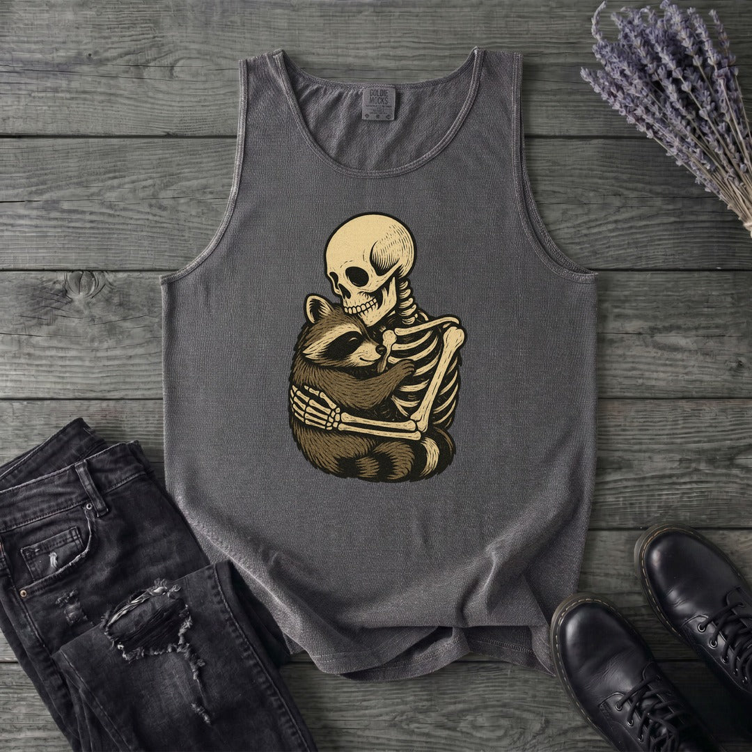 Skeleton Raccoon Hug Tank Top