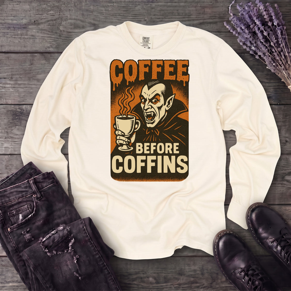 Coffee Before Coffins Long Sleeve T-Shirt