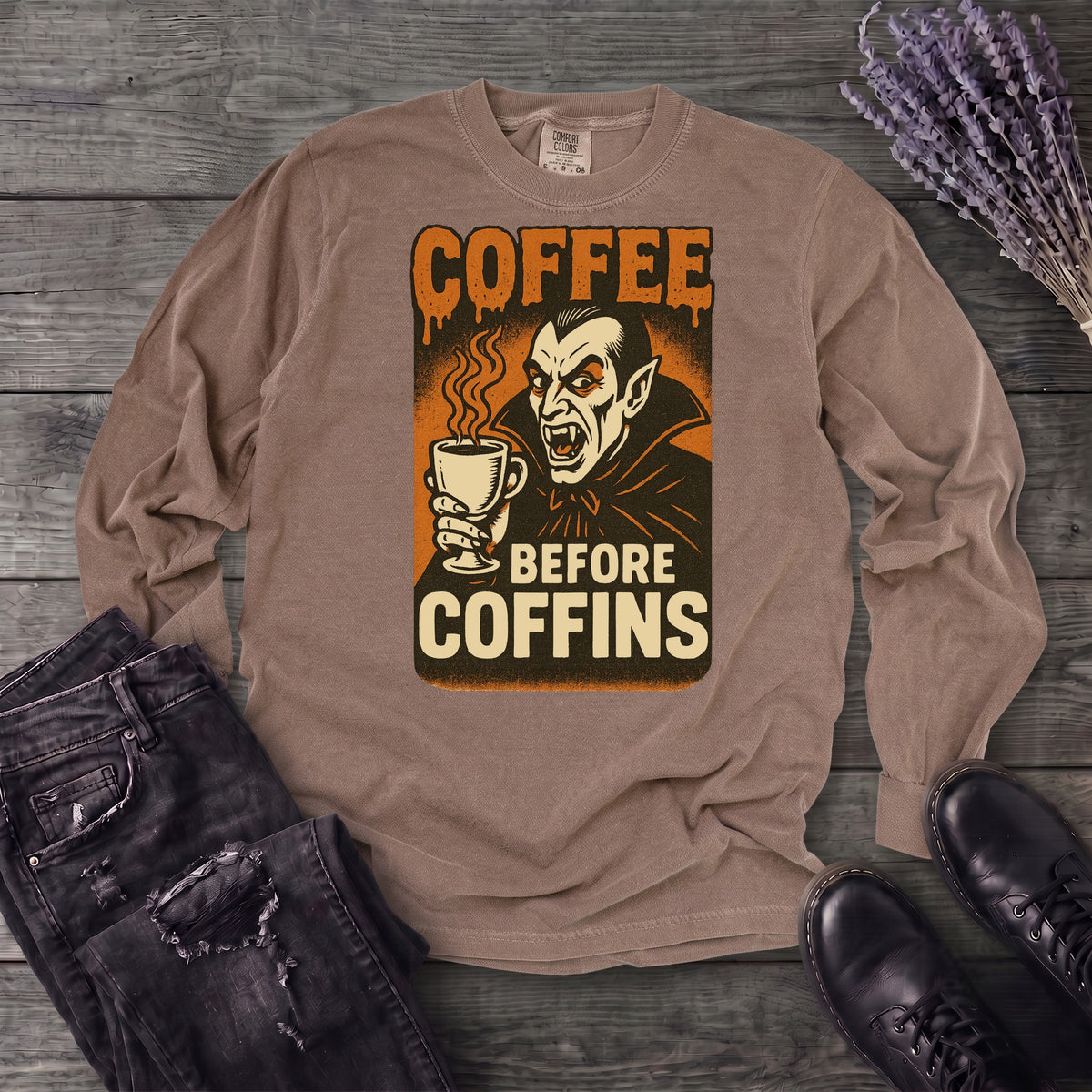 Coffee Before Coffins Long Sleeve T-Shirt