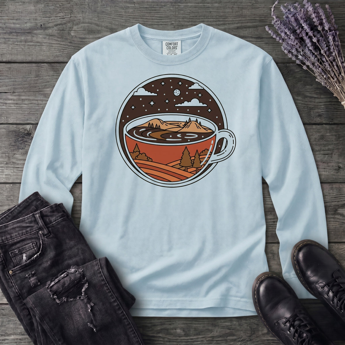 Coffee Landscape Long Sleeve T-Shirt