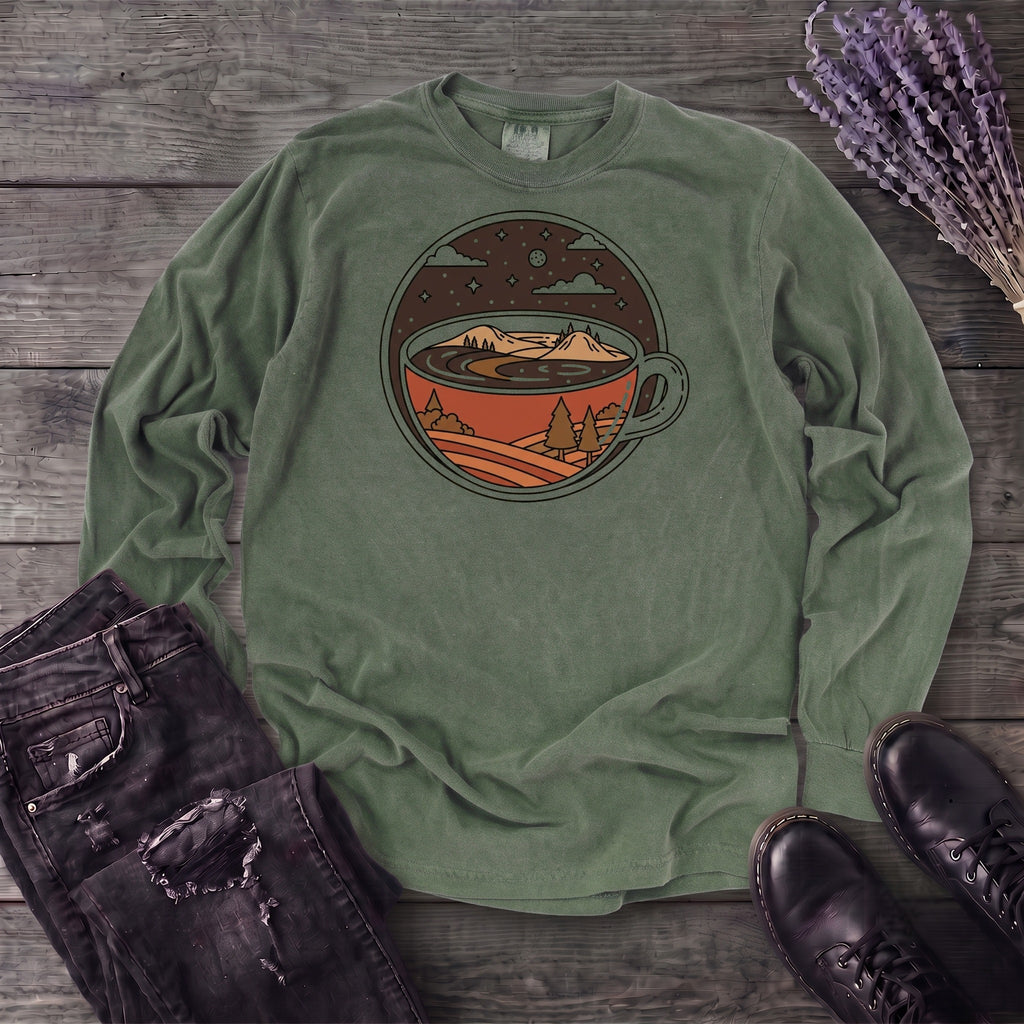 Coffee Landscape Long Sleeve T-Shirt
