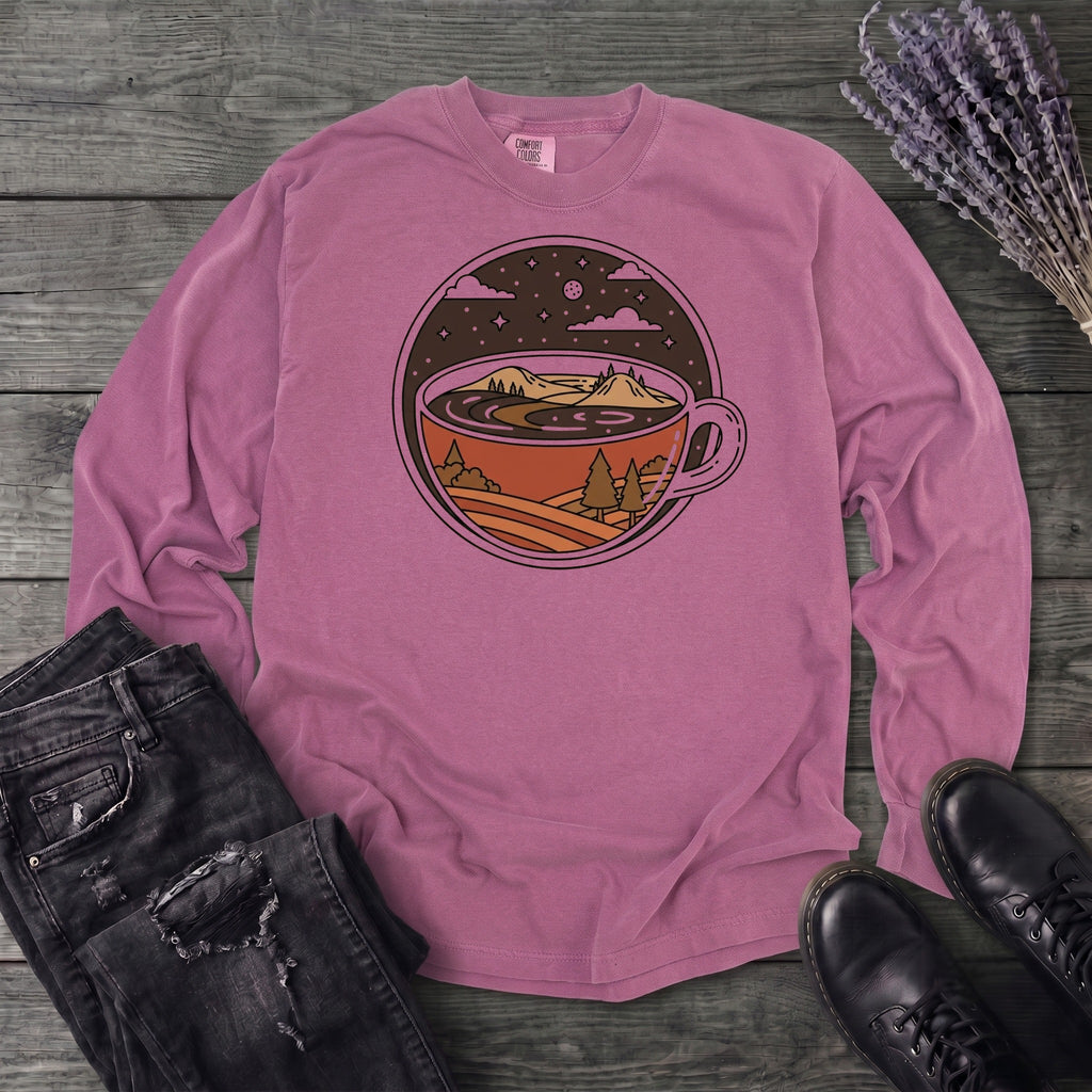 Coffee Landscape Long Sleeve T-Shirt
