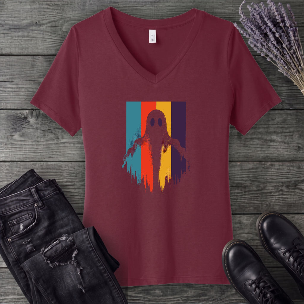 Ghost Stripe Silhouette V-Neck T-Shirt