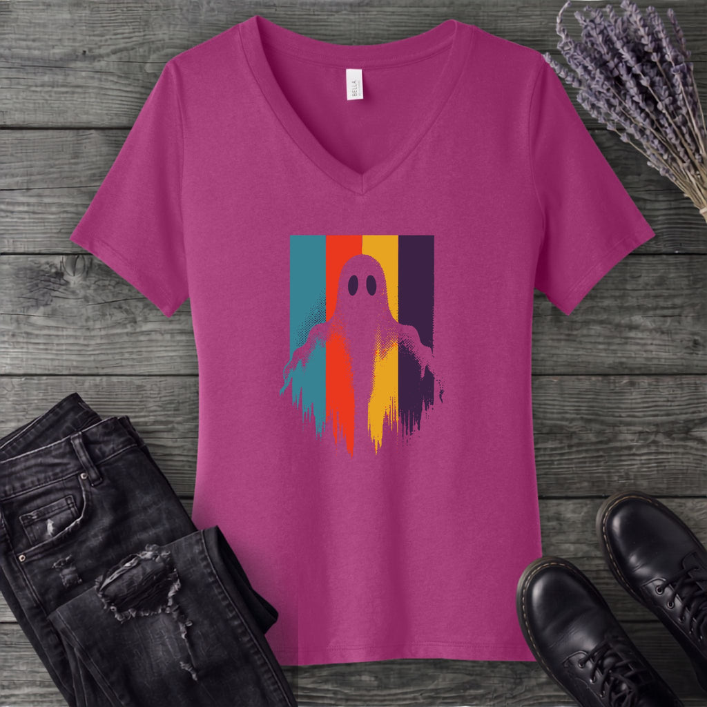 Ghost Stripe Silhouette V-Neck T-Shirt