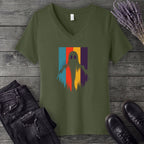 Ghost Stripe Silhouette V-Neck T-Shirt