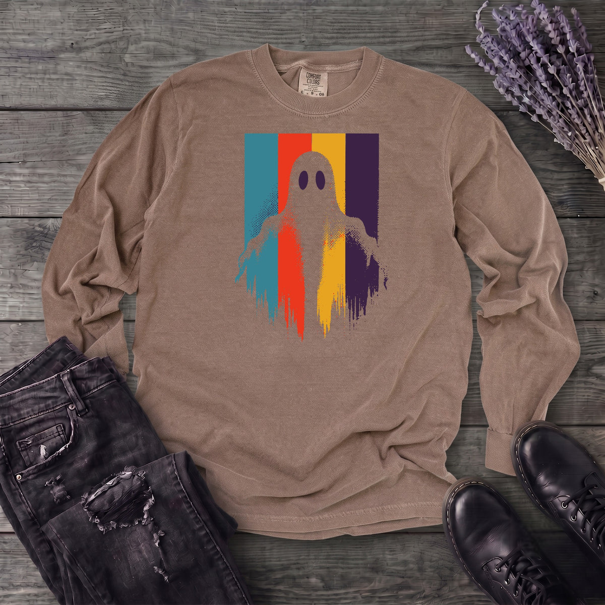 Ghost Stripe Silhouette Long Sleeve T-Shirt