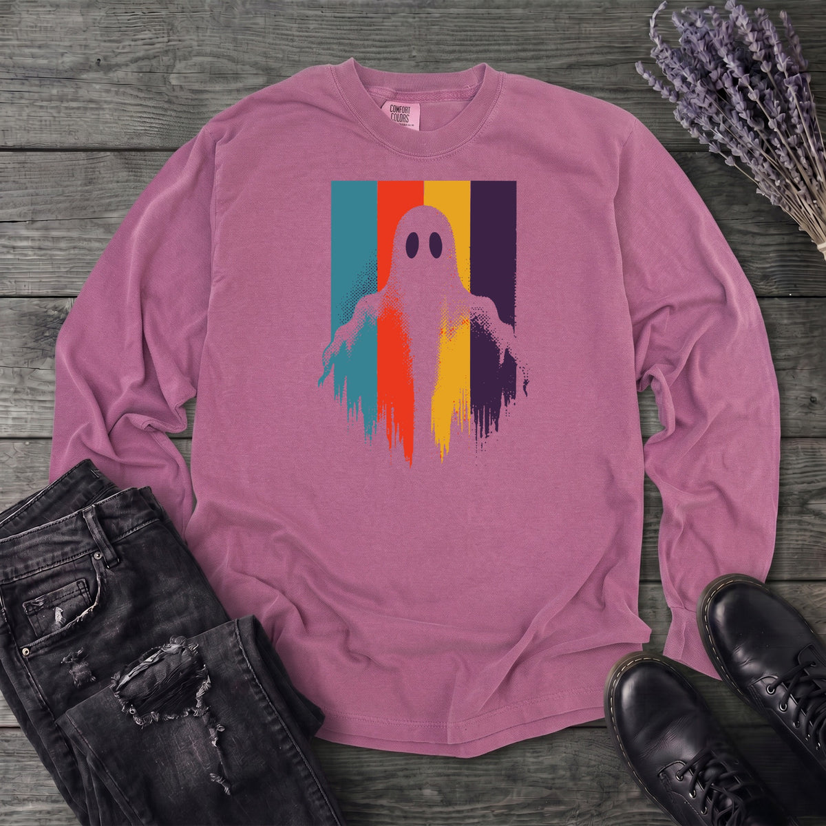 Ghost Stripe Silhouette Long Sleeve T-Shirt