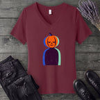 Serene Pumpkin V-Neck T-Shirt