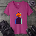 Serene Pumpkin V-Neck T-Shirt