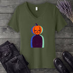 Serene Pumpkin V-Neck T-Shirt