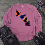 Crows In Flight Long Sleeve T-Shirt