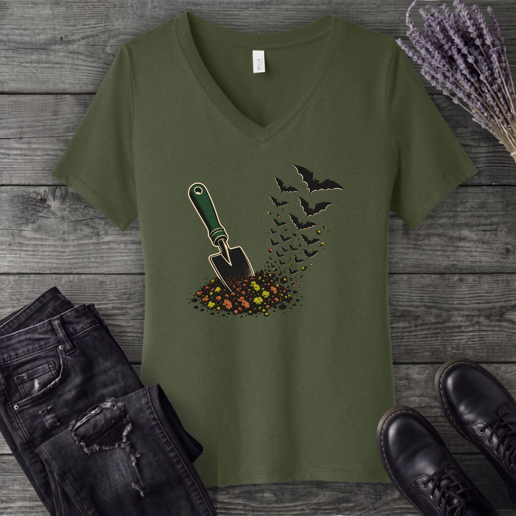 Garden Spade Bats V-Neck T-Shirt