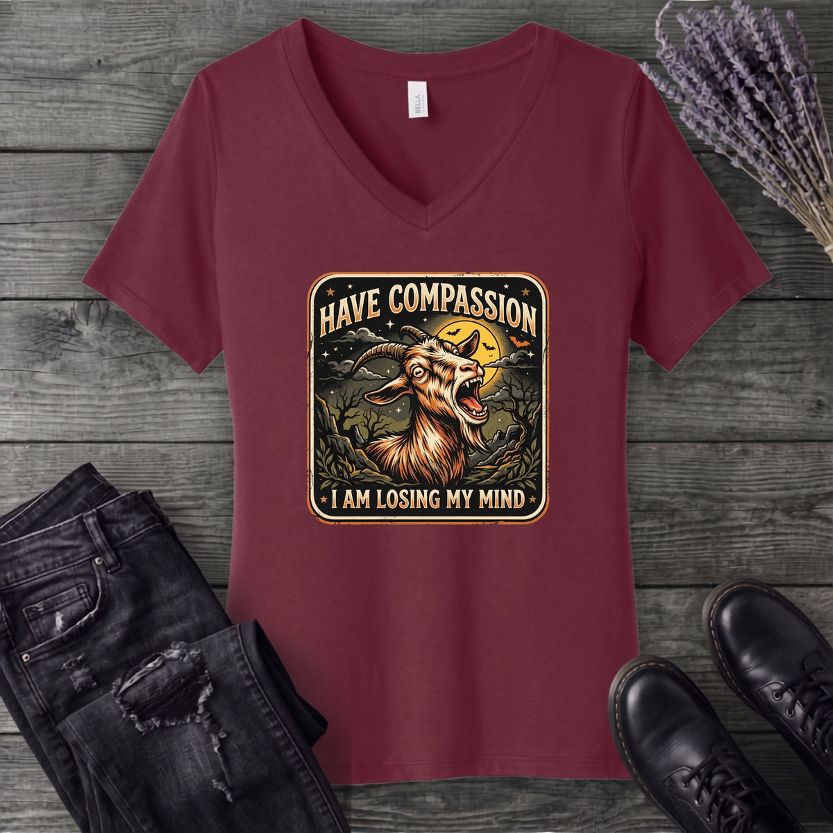 Compassion Goat V-Neck T-Shirt