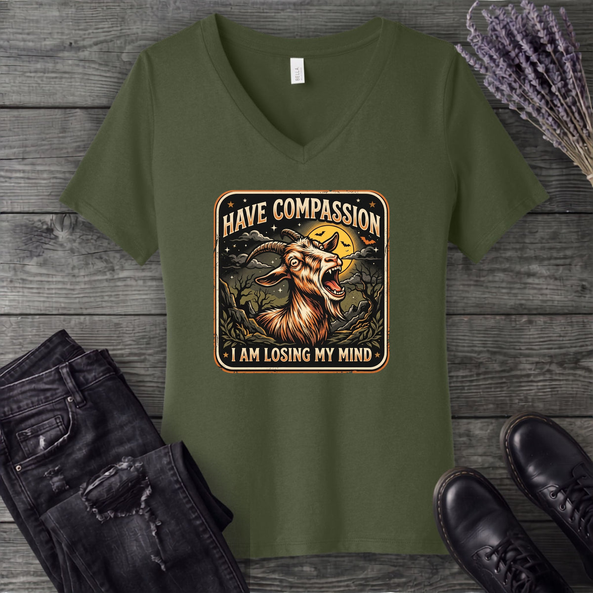 Compassion Goat V-Neck T-Shirt