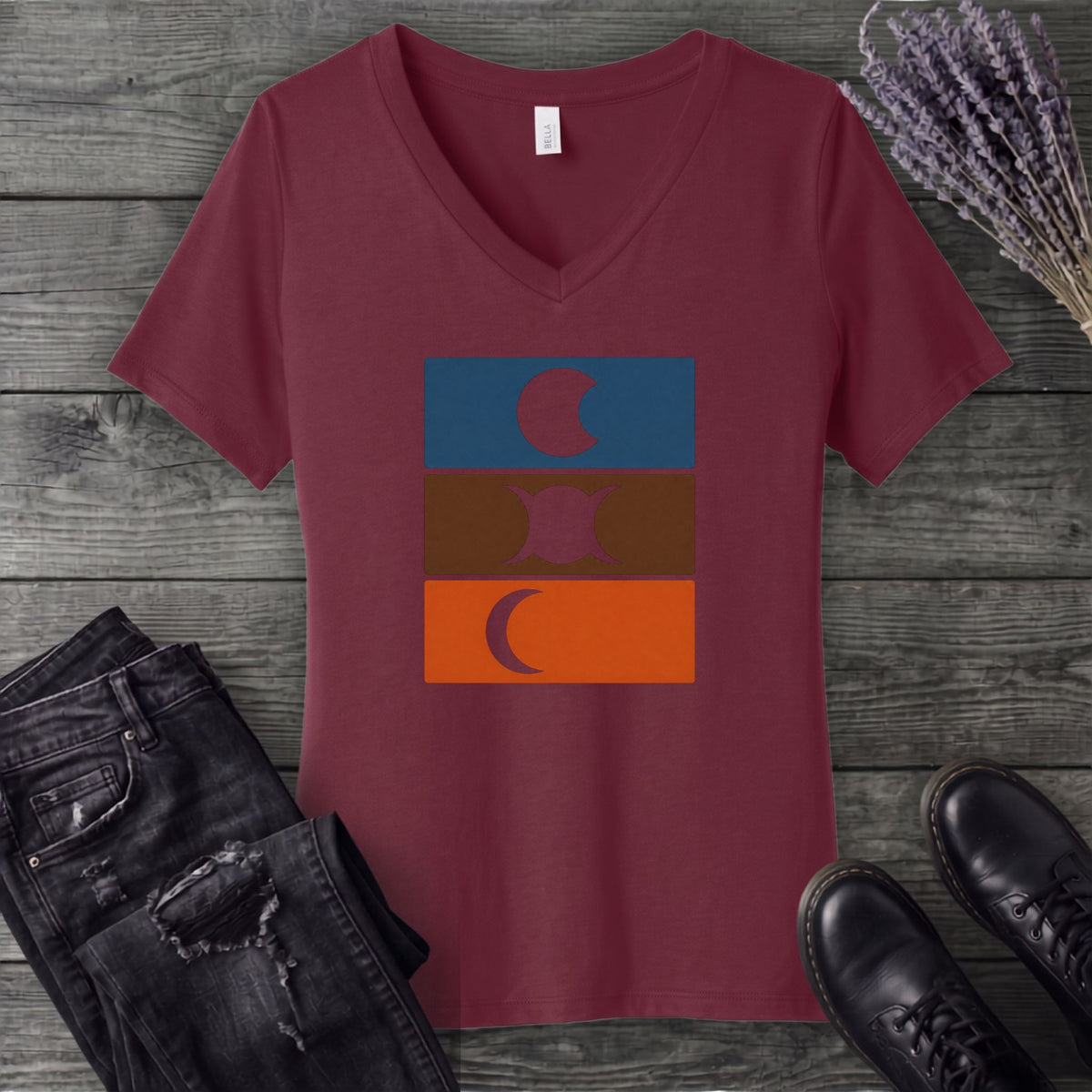 Stripe Phases V-Neck T-Shirt