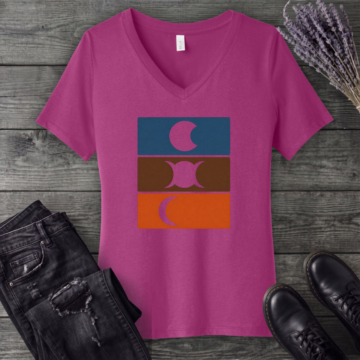 Stripe Phases V-Neck T-Shirt