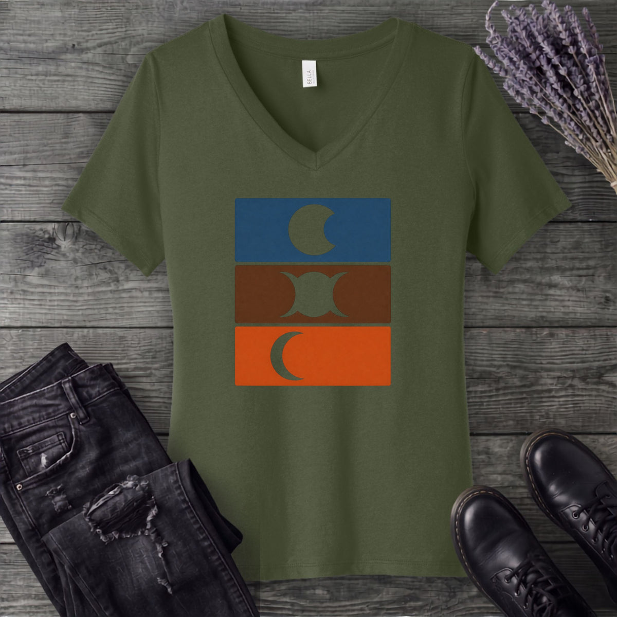 Stripe Phases V-Neck T-Shirt