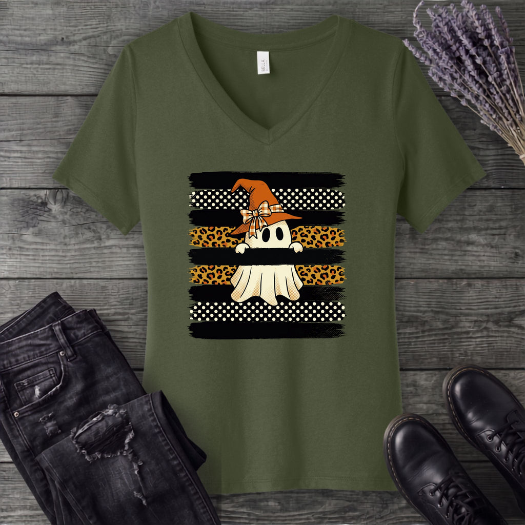 Boutique Witchy Ghost V-Neck T-Shirt