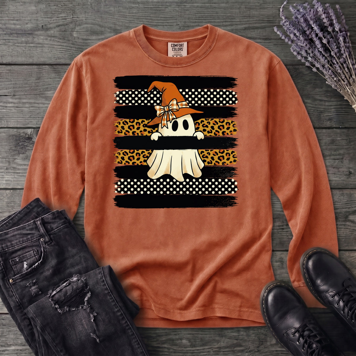 Boutique Witchy Ghost Long Sleeve T-Shirt