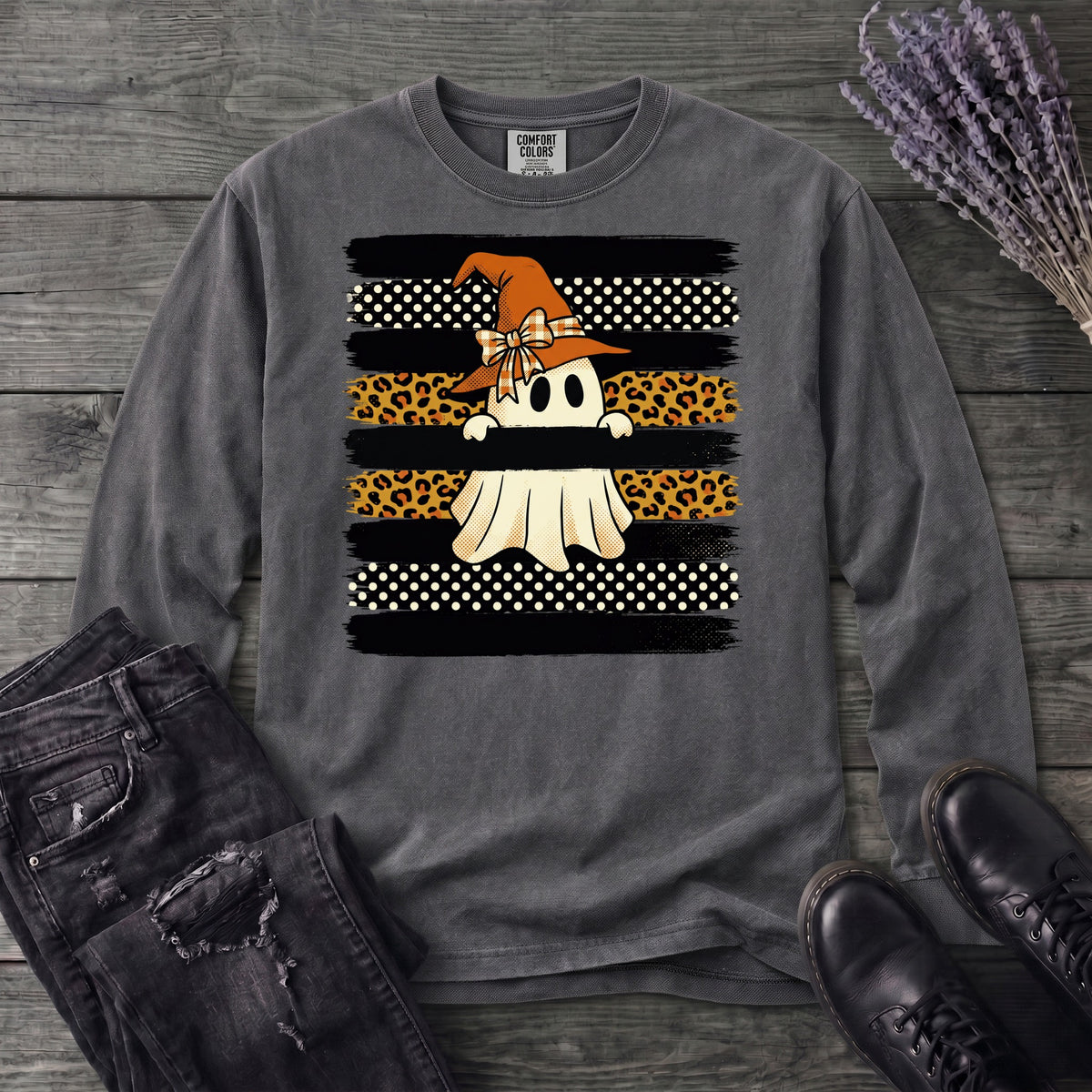 Boutique Witchy Ghost Long Sleeve T-Shirt