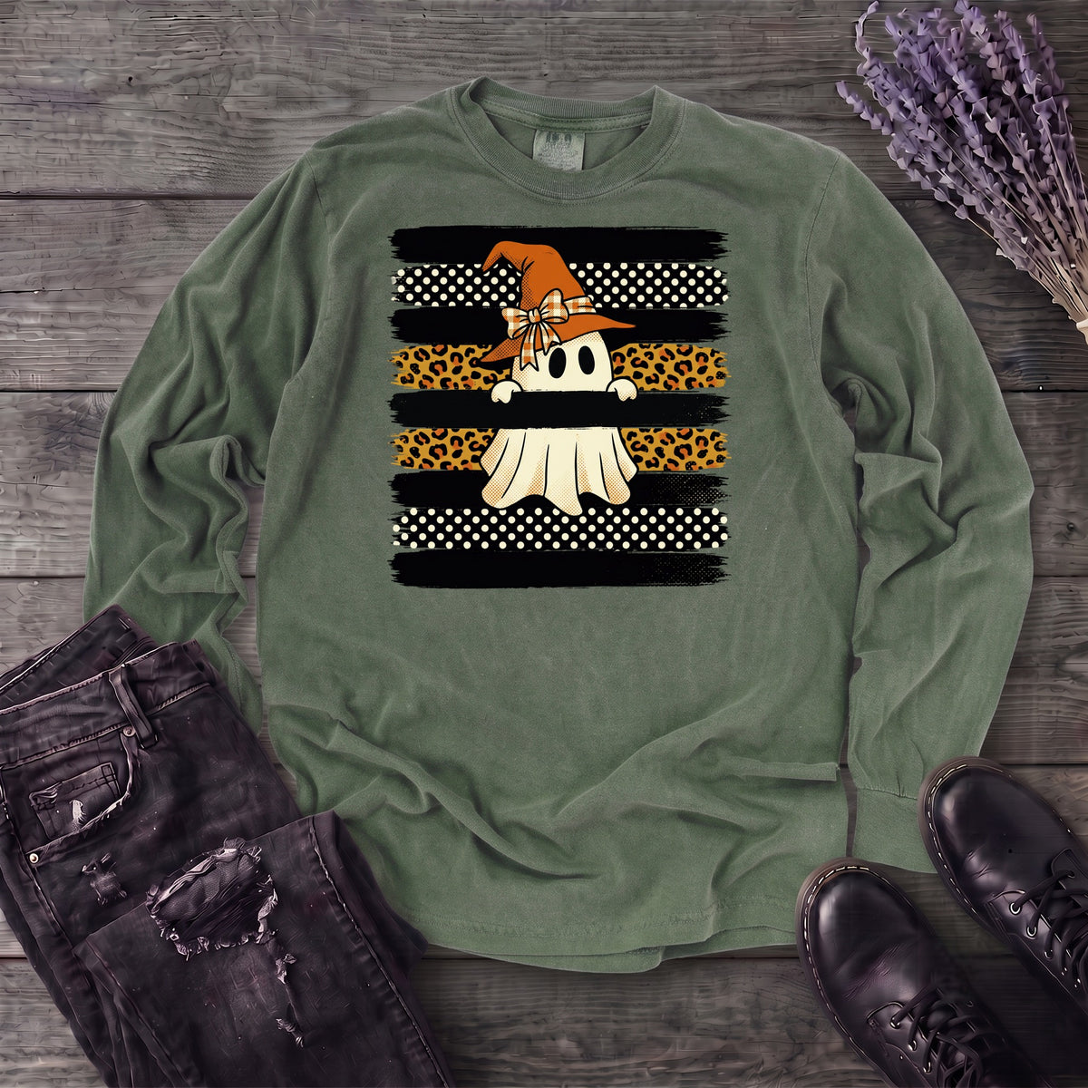 Boutique Witchy Ghost Long Sleeve T-Shirt