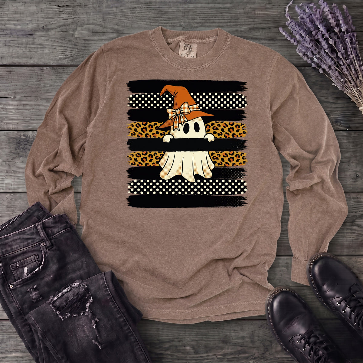 Boutique Witchy Ghost Long Sleeve T-Shirt