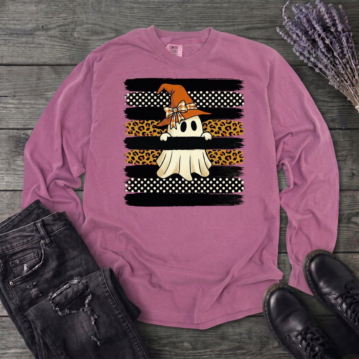 Boutique Witchy Ghost Long Sleeve T-Shirt