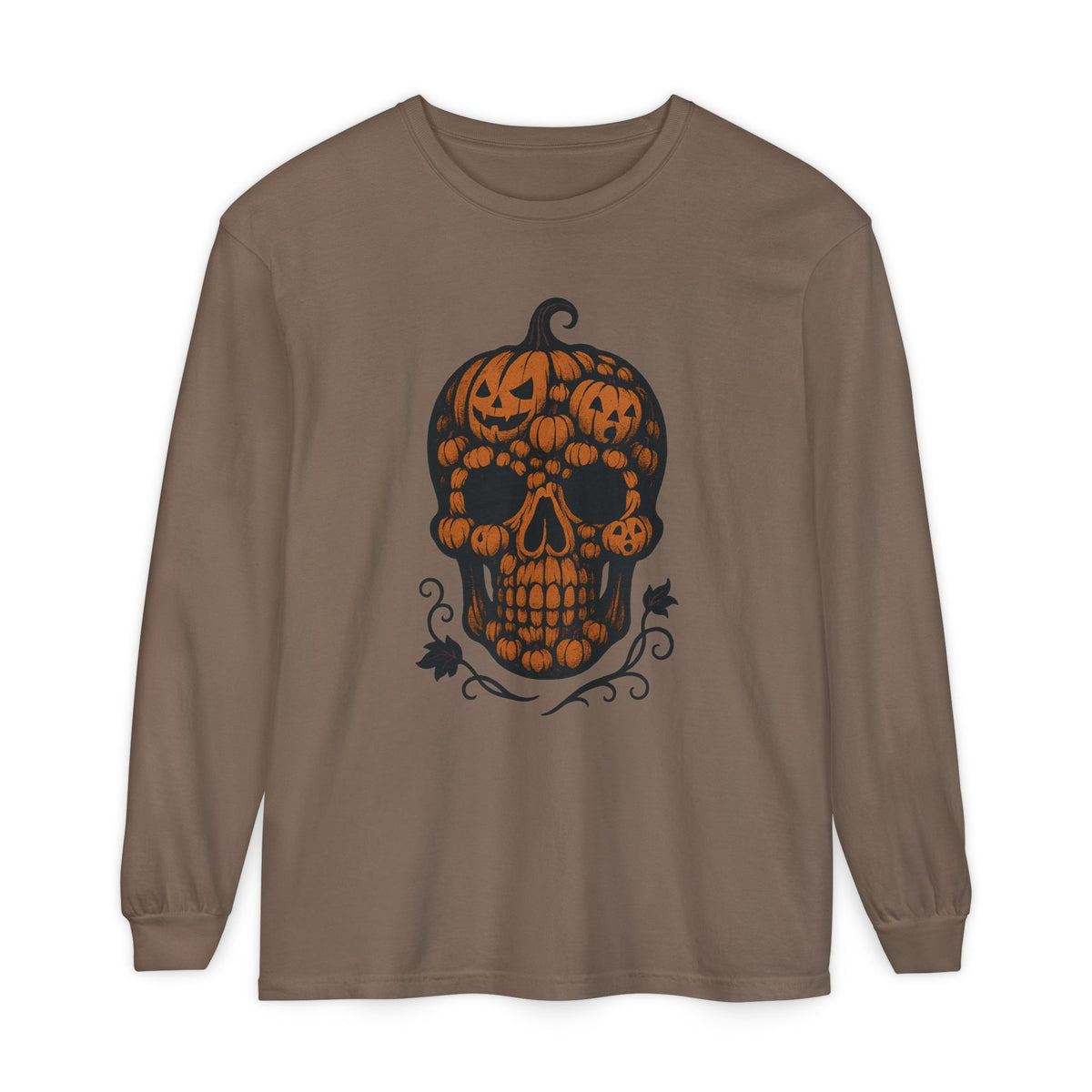 Pumpkin Skull Long Sleeve T-Shirt