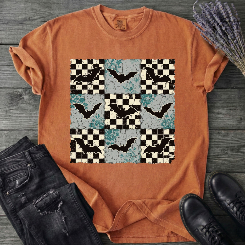Distressed Bat Grid T-Shirt