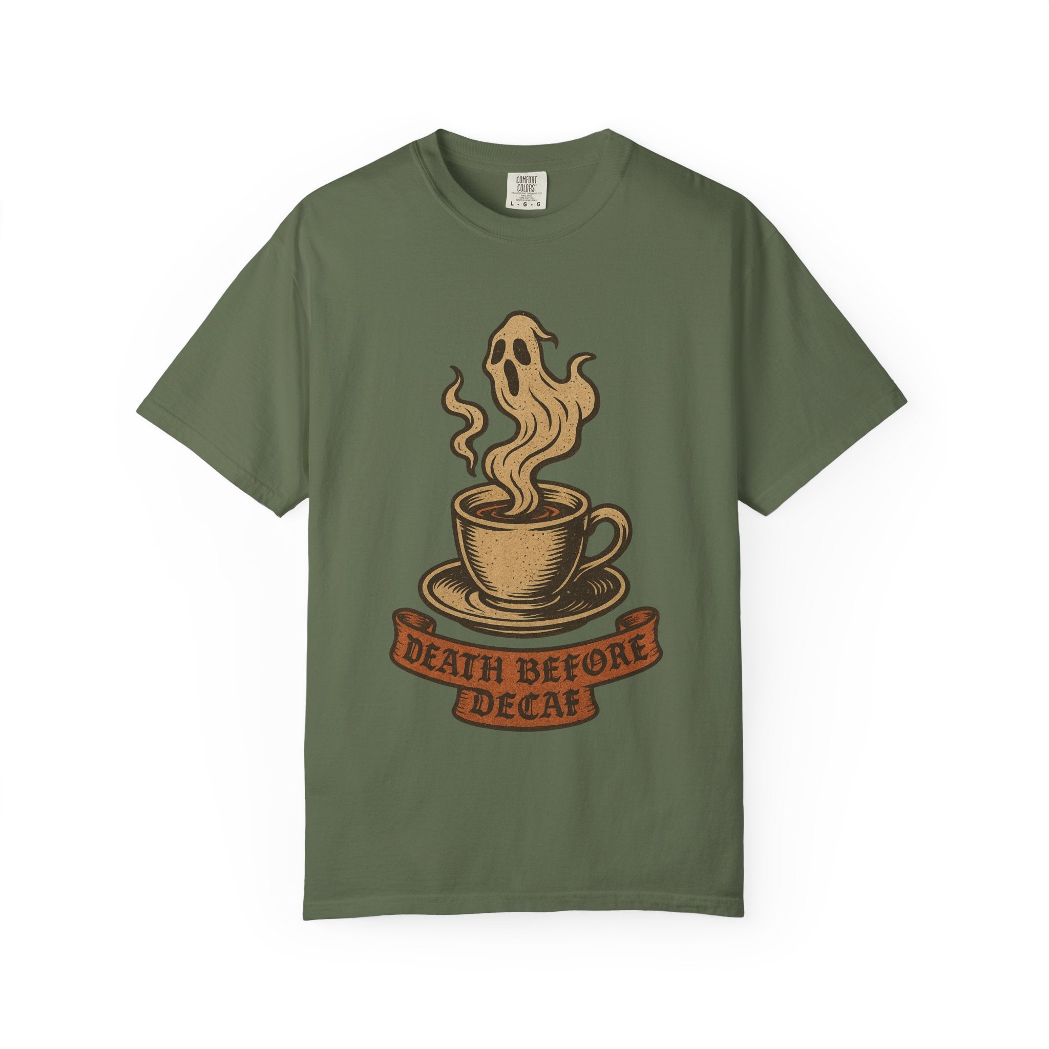 Death Before Decaf Ghost T-Shirt