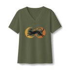 Witch Cat Celestial Ufo V-Neck T-Shirt