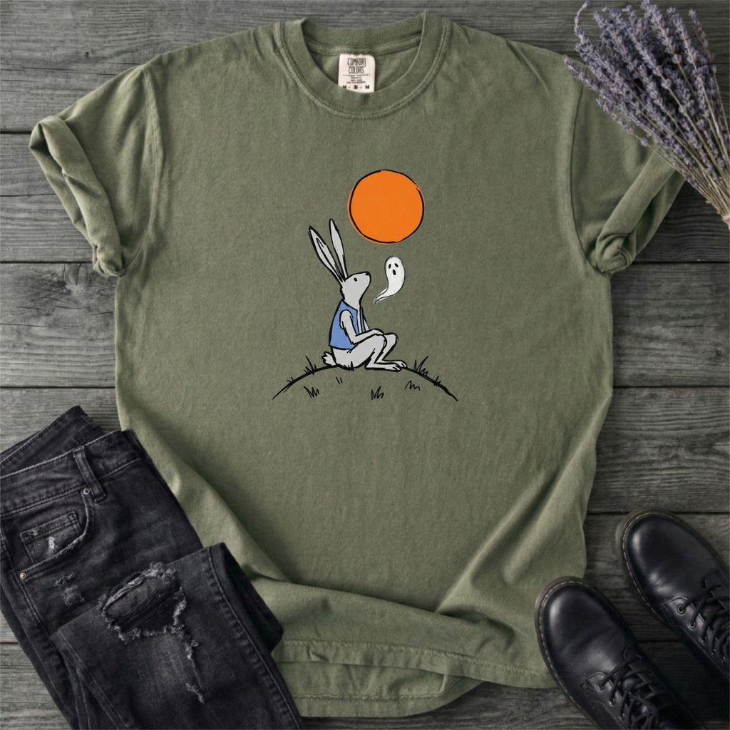 Moonlit Rabbit And Ghost T-Shirt