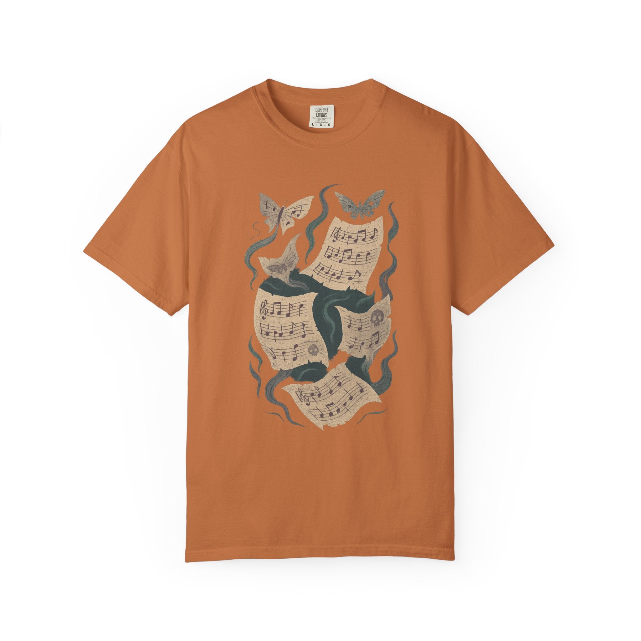 Haunted Sheet Music Moth T-Shirt