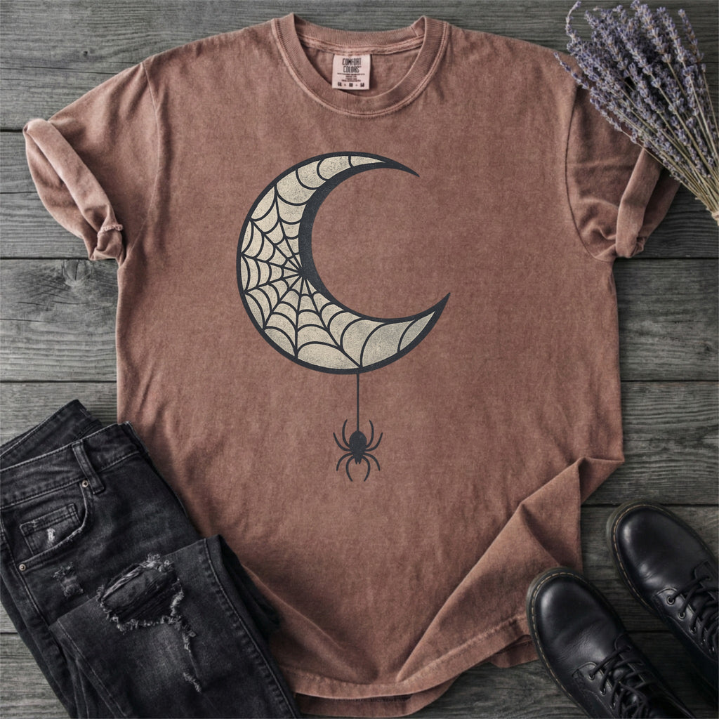 Spiderweb Crescent Moon T-Shirt