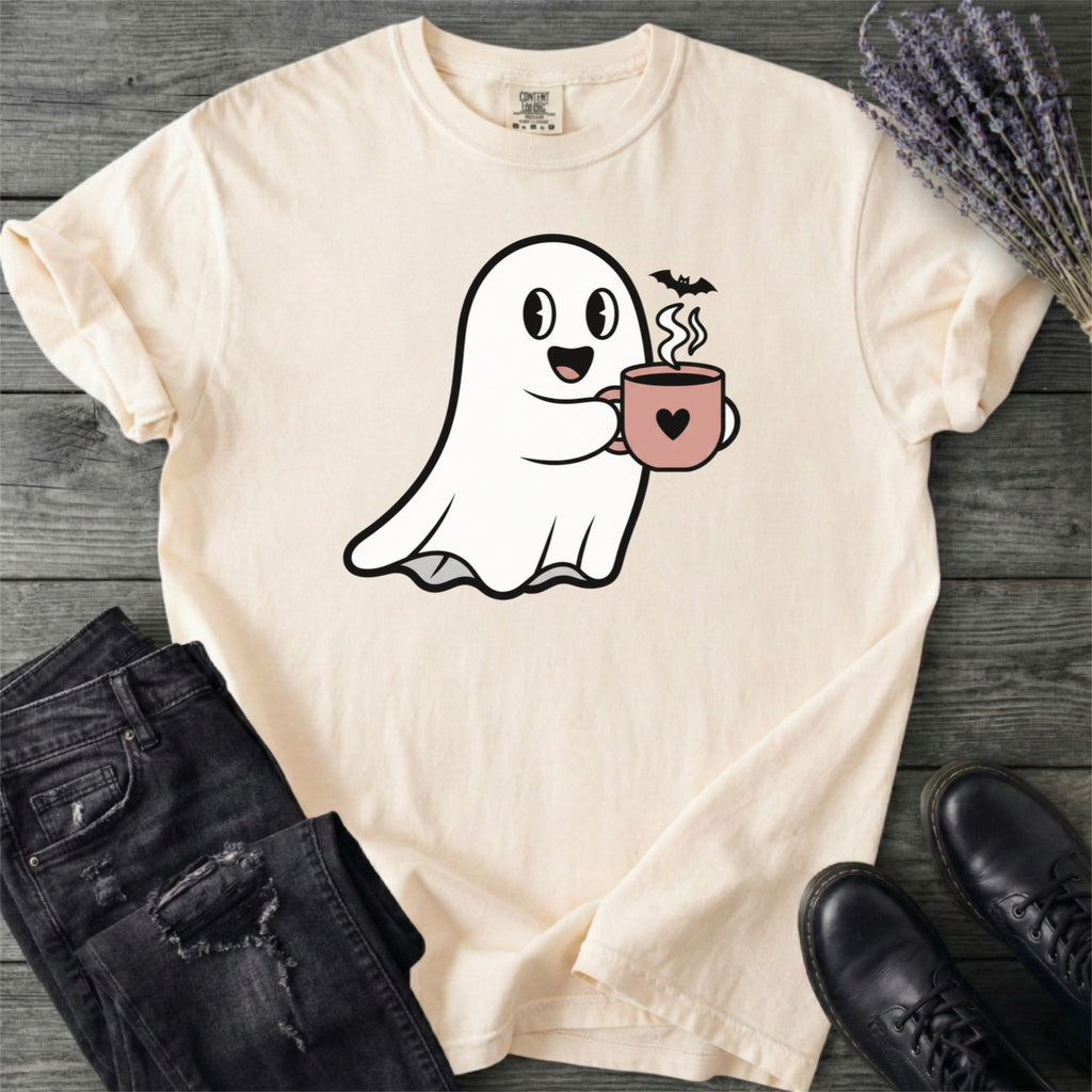 Cute Ghost Coffee T-Shirt